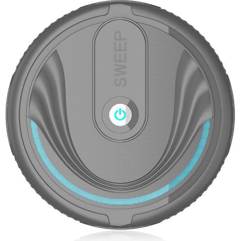 Aspirateur robot ultra fin intelligent automatique, aspirateur compact rechargeable à batterie, nettoyage autonome pour maison, sol et tapis, design noir (1/5)