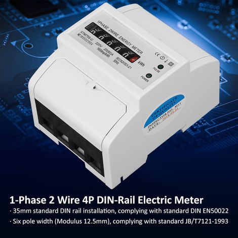 220V Digitaler 1-Phasen-2-Draht-4P-DIN-Schienen-Stromzähler Elektronischer kWh-Zähler (20(80)A) (1/5)