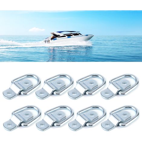 Lot de 8 anneaux d'arrimage en D forgés pour camions, remorques et bateaux (1/5)