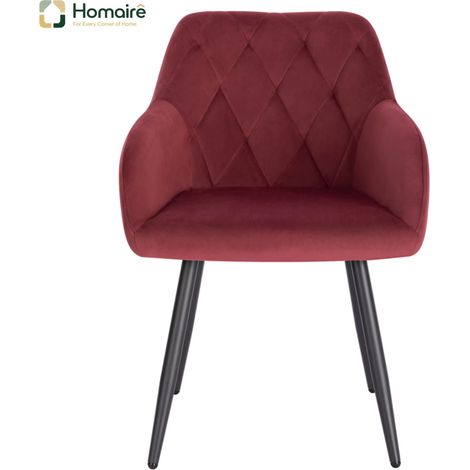 Roter Metallstuhl mit Armlehnen 44,5 x 46,5 x 79 cm HOMAIRE (1/5)