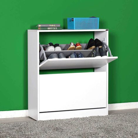 Scarpiera due ante a ribalta SHC520BY1 colore bianco 73x26x84H (1/6)