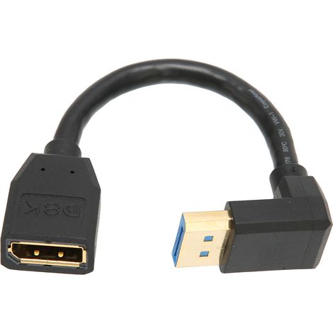 Câble d'extension DisplayPort DP1.4, adaptateur DisplayPort mâle vers femelle à 90 degrés pour 8K 60 Hz 4K 144 Hz (1/4)