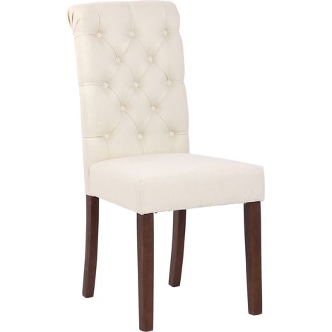 Sedia da cucina Lisburn design Chesterfield crema Tessuto (1/5)