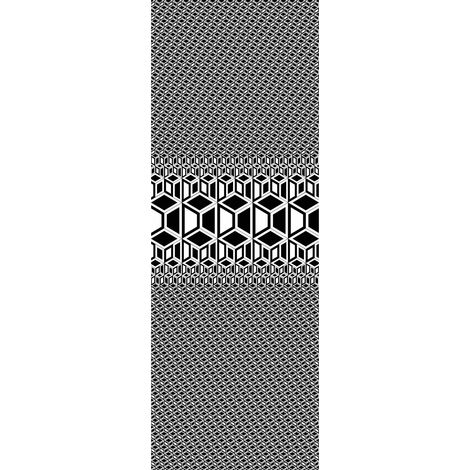 Papier peint panoramique graphique noir et blanc | Tapisserie panoramique idéale pour bureau | Papier peint panoramique géométrique tendance - 280 x 100 cm (1 pièce) (1/2)