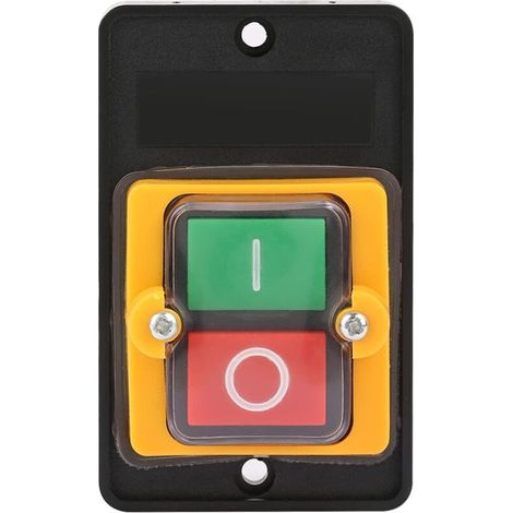 Interruttore a pulsante, AC220V/380V 10A Interruttore di sicurezza a pulsante impermeabile ON/OFF Interruttore a pulsante per apparecchiature meccaniche e macchinari tessili (1/4)