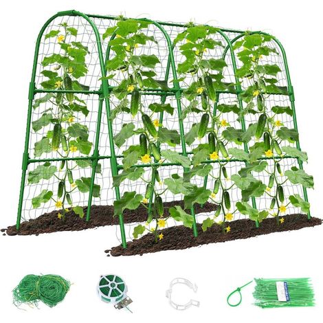 Treillis pour concombres,Treillis de Jardin en Forme de U pour Plantes grimpantes à l'extérieur, Treillis pour légumes en Forme d'arche, Support pour Plantes grimpantes (1/5)