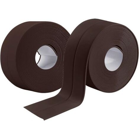 2 Rouleaux Bande Etancheite Autocollante Imperméable,PVC Ruban Adhesif de Scellage Mural,Douche,Toilette,Cuisine,Salle de Bains (Marron) (1/5)