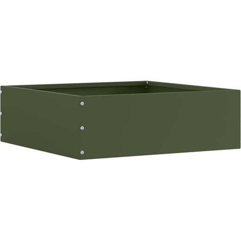 Raseneinfassung Olive Grün 40 x 40 x 13 cm Stahl