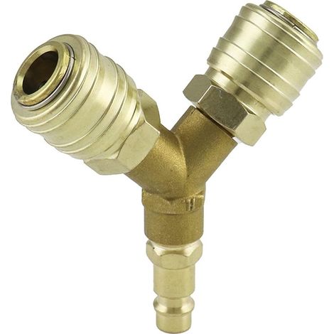 Distributeur d'air Comprimé 3 Voies mit 2pcs 1/4 Pouce Raccord Rapide Air Comprimé et 1pc Raccord Enfichable (1/5)