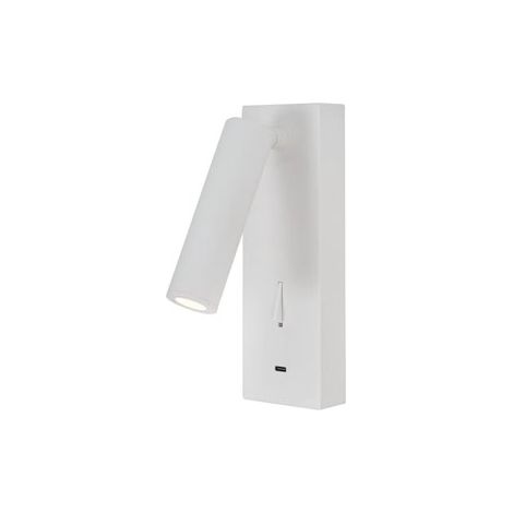 Mantra Aplique Lector LED redondo TARIFA III 3W 3000K con Cargador TYPE-C Blanco/negro/níquel satinado/cuero (1/5)