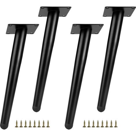 patas angulares para muebles, patas cónicas para muebles, patas de metal negro para muebles, patas para sofás, patas para armarios, acero inoxidable negro, para mesas, sofás, soportes de TV, sillas, 2 (1/5)