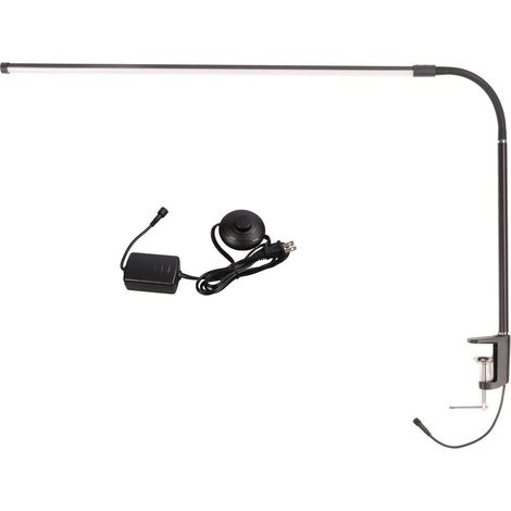 Lampe de bureau LED à pince pour manucure et tatouage, 3 couleurs, extension de cils, table de beauté, noir, 110-240V, prise US (1/5)