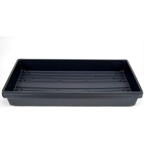 Lot de 5 plateaux de plantation en plastique noir durable (sans trous de drainage) 54 cm x 28 cm - Fleurs, semis (1/4)