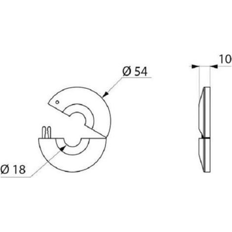 Rosace chromée - - 824016.2P - Pack de 2 pièces - Diamètre 54 mm - Laiton massif (1/5)