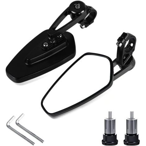 InversantRétroviseur De Moto,7/8" 22mm Universel Aluminium Rétroviseu Embout De Guidon Moto Latéraux Miroirs Arrière pour TV Moto Croiseur Scooter Yam-ah-a Suzuki Kawasakidengyank (1/5)