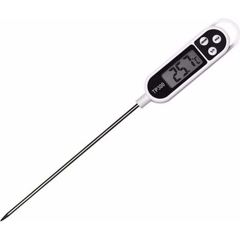 Thermomètre de cuisine numérique Thermomètre alimentaire Longue sonde instantanée 5 secondes LCD Grand thermomètre à écran (1/5)