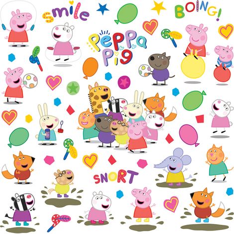 Sticker - Peppa Pig et ses amis - 30x30 cm (1/2)