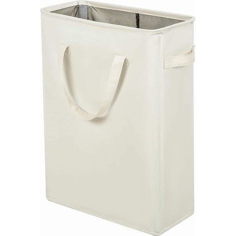 Zusammenklappbarer Wäschekorb – Wäschekorb – Faltbarer Aufbewahrungskorb – 45 Liter – Cremeweiß – Oxford-Gewebe (1/5)