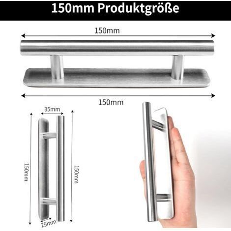 NALOOKAMIC 4 Pièces Poignée de Meuble Autocollante, 148 mm Poignée de Cuisine en Acier Inoxydable, Poignée de Meuble Sans perçage, Pour armoire, cuisine, porte coulissante, porte de balcon,