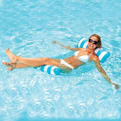 Matelas Flottant - Gonflable Piscine - Hamac Aquatique Portable - Capacité 100 Kg - Bleu Clair (1/5)