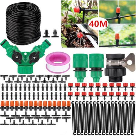 143 Pcs Kit Système D'irrigation DIY jardinage 40M Goutte à Goutte Jardin Système d'Arrosage Pour Jardin, Pelouse, Paysage, Potager