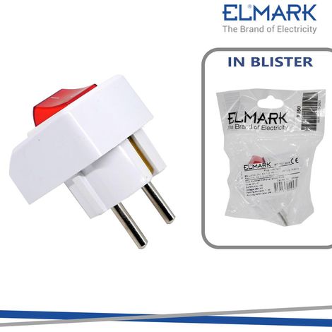 ELMARK SPINA CON INTERRUTTORE 16A 2P+E BIANCO (1/2)