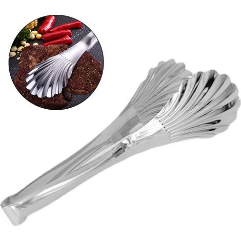 Pince de cuisine multifonctionnelle en acier inoxydable résistant à la chaleur, en forme de coquillage, pour la cuisson, le barbecue et le service 201 (28 cm/11,0 po) (1/5)
