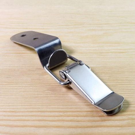 Chiavistello a leva in 4 parti, chiavistello a leva, chiavistello a molla in acciaio inox per cassetta degli attrezzi, serratura a leva, cassetto, cassetta degli attrezzi, armadio, credenza (1/3)