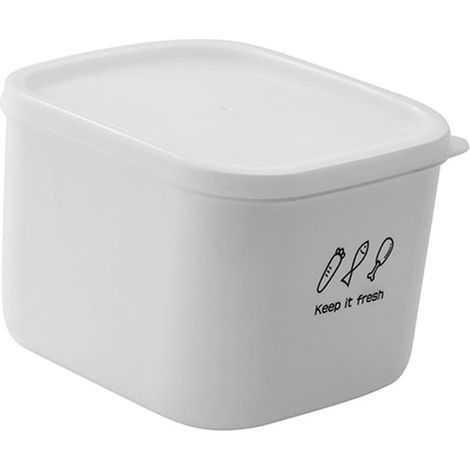 Boîte de conservation alimentaire lot de 1 blanche avec couvercle pour repas et conservation des aliments (1/4)