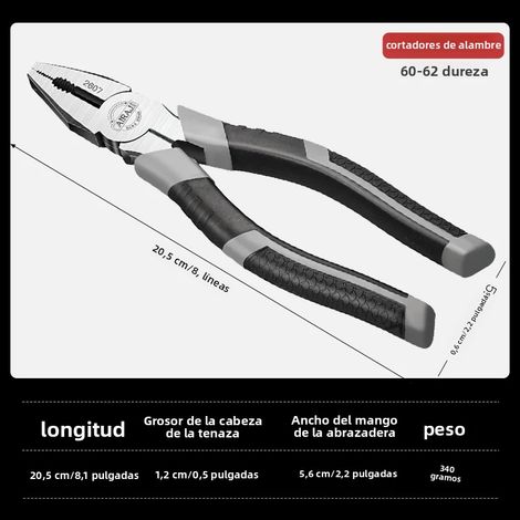 Outil multifonction à pointes acérées, outils d'électricien, comprenant des pinces coupantes et des pinces à becs fins. (1/5)