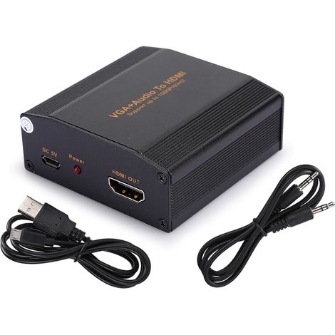 Convertisseur Audio VGA vers HDMI 1080P - Adaptateur Portable pour Vidéo et Son (1/5)