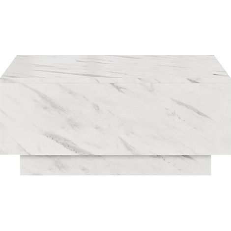 Mesa de centro Goodyear 134, Mármol blanco, 40x60x90cm, Diámetro: 0, Aglomerado laminado, Angular (1/4)