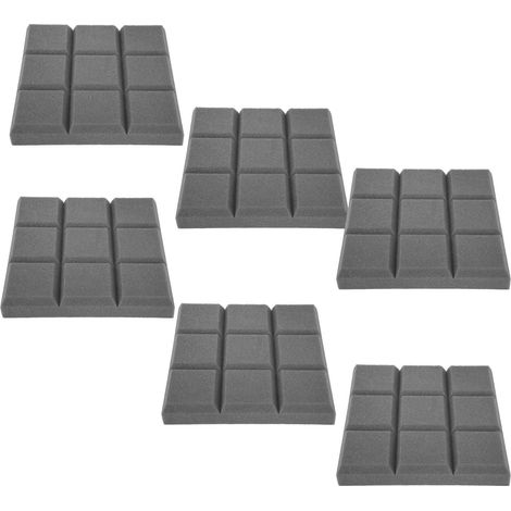 Panneaux Acoustiques 6 Pièces Insonorisants Haute Densité Ignifuges Mousse Absorbante Phonique Gris (1/5)