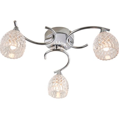 Endon Boyer - Plafonnier semi-encastré multi bras à 3 ampoules Chrome, G9 (1/5)