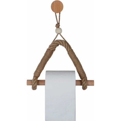 royaluxe - Porte-papier toilette vintage en corde de chanvre pour salle de bain, (1pcs) (1/5)