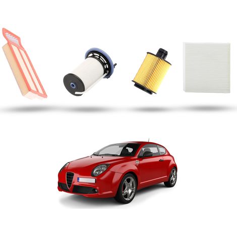 Kit Tagliando 4 filtri compatibile con Alfa Romeo Mito (955) 1,3 jtdm 70kw dal 2009 (1/5)