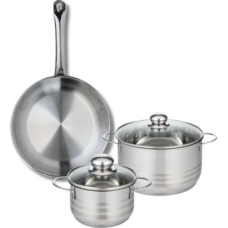 Ensemble de 1 Poêle de cuisson 28 cm et 2 faitouts 16 et 20 cm Elo Profi Brillant (1/5)