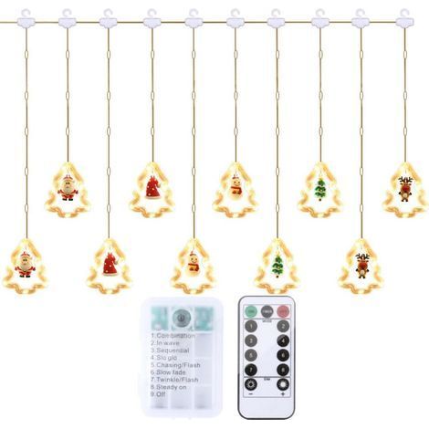 Lumières De Décoration De Noël, 50 LED 3M Guirlande Lumineuse USB Étanche Guirlandes Lumineuses Lumières féériques 8 Modes d'Eclairage Lumière pour Noël Fenêtre Soirée Terrasse Fenêtre Patio Jardin(Mo (1/5)