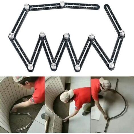 Multi Angle Measuring Ruler 12 Sides Protractor Tool Improve Aluminum Alloy Universal Opening Locator (1/3)