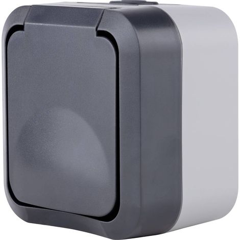 REV - AquaStorm, presa 1 presa, per ambienti umidi, IP55, bipolare, 230 V, 16 A, antracite (1/4)