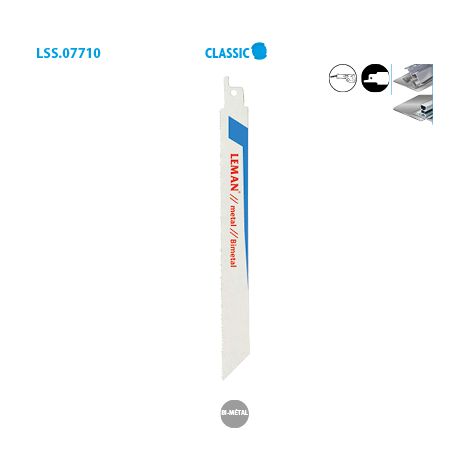 5 Lames scie sabre bi-métal alu/métal pas 1,8mm 180mm (1/6)