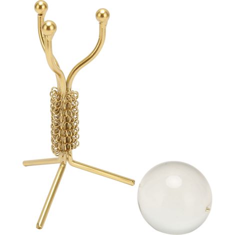 Lampe Boule en Cristal Art Moderne, Sphère en Cristal Transparent avec Support Doré, Décor de Salon, Chambre, Meuble TV, Bureau (1/5)