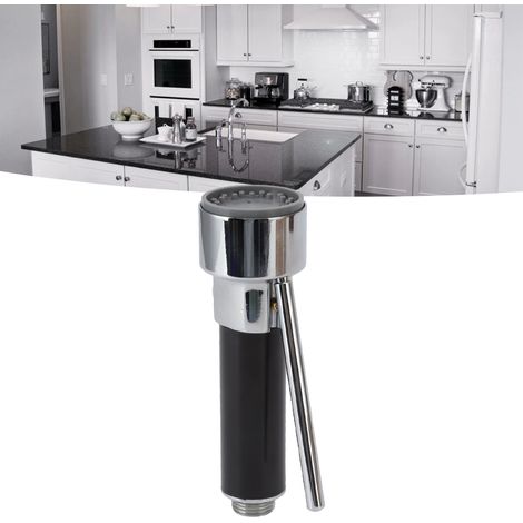 Pommeau de douche extractible pour robinet d'évier de cuisine, pommeau de douche en cuivre anti-éclaboussures extractible pour cuvette de cuisine, à ressort, surface chromée polie, compatible avec les (1/5)