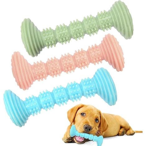 Juego de 3 juguetes masticables para perros, cepillo de dientes para cachorros, cuidado dental, limpieza de dientes, juguete masticable para cachorros de perros pequeños y medianos. (1/5)