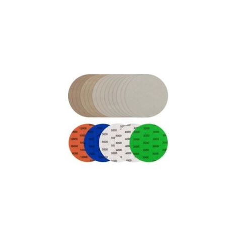Set di 25 dischi abrasivi rotondi da 150 mm per levigatrici elettriche, grana 3000/4000/5000/7000/10000 - Crezuo