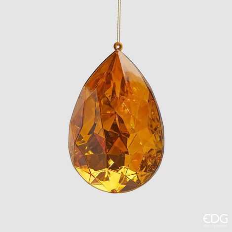 EDG Enzo De Gasperi Decoro Diamante Goccia di Natale da Appendere D 15 Cm L 10 Cm L 6 Cm Pp Gold