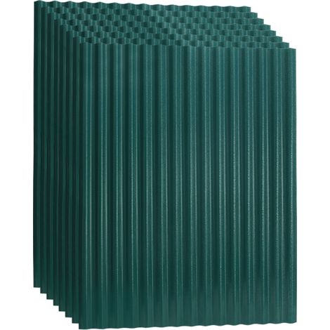 TolleTour Lot de 8 plaques ondulées ASA vert foncé 117 x 93 cm, 1,5 mm, résistantes UV, acides, alcalis et sels, pour toiture extérieure (1/5)