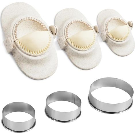 6-teiliges Teigtaschen-Set, Teigtaschenformer, Form  Ravioli-Former in 3 Größen und 3 runde Ausstecher, Gebäckpresse, Ravioli-Maschine, Gerät (1/5)
