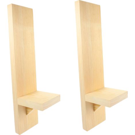 Bougeoir Mural en Bois Naturel, Paire De Supports pour Bougies Décoratifs, Design Vintage en Bois Massif, pour Décoration Intérieure, Ambiance Chaleureuse, Salon Et Salle à Manger (1/5)