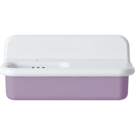 Lavabo rétro asymétrique en céramique 80 cm - True Colors Lite - Violet Lavande (1/4)